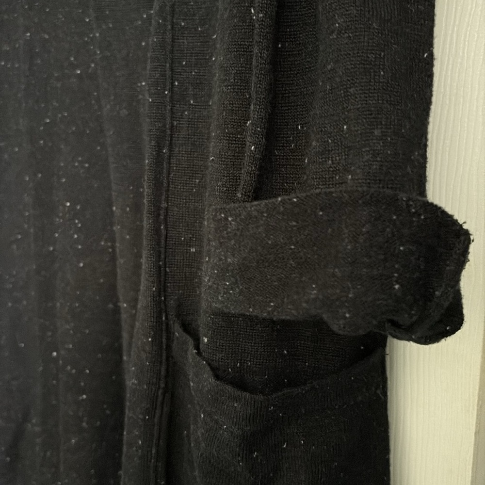 J. Jill Black Cardigan Sweater Open-Front Knit - Picture 3 of 7